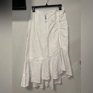 Club Monaco Asymmetrical White Skirt